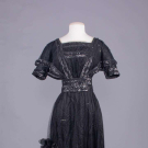 SEQUINED &amp; BEADED SILK TULLE EVENING DRESS, c. 1912