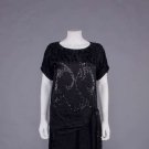 BEADED VELVET &amp; SILK BROCADE EVENING DRESS, LATE 1920s