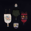FIVE BEADED PURSES, 1860-EARLY 20TH C