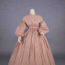 ROLLER PRINTED COTTON DAY DRESS, 1855-1865
