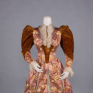 BROCADE &amp; SILK VELVET DINNER GOWN, c. 1893