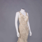 LAME SILK DAMASK EVENING DRESS, c. 1935