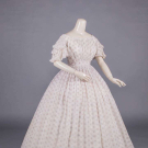PRINTED COTTON DAY DRESS, MID 1850s
