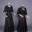 TWO SILK OR LINEN DAY DRESSES, 1906-1910