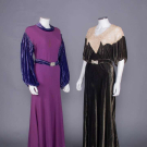 TWO CREPE &amp; VELVET EVENING DRESSES, 1930s
