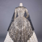 TWO CHANTILLY LACE &amp; ONE HAND EMBROIDERED SHAWLS, 1840-1860s