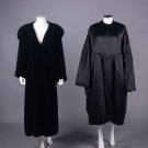 TWO BLACK VELVET OR SATIN COATS, 1910s