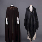 VELVETEEN CLOAK &amp; BROCADE MANTON DE MANILLA, EARLY 20TH C