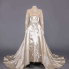 SILK SATIN BRIDAL GOWN, BRIDAL VEILS &amp; TRAINS, 1860s-MID 20TH C