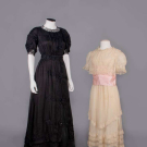 TRAINED EVENING GOWN &amp; GIRLS TEA DRESS, AMERICA, 1910s