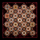 SILK &amp; VELVET NORTHUMBERLAND STAR BEDCOVER, 1880s