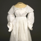 WHITE COTTON SUMMER DRESS, 1830s