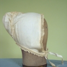 LADY&#039;S WHITE COTTON CAP, 1840-1860