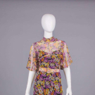 PRINTED SILK CREPE PARTY DRESS, c. 1935