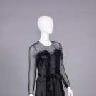 PHILIPPE VENET FEATHERED COCKTAIL DRESS, PARIS, 1990s