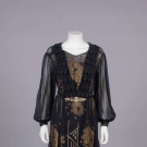 GOLD LAME' &amp; CREPE DE CHINE EVENING DRESS, 1920s