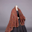 EXCEPTIONAL ENTIRELY HAND EMBROIDERED KASHMIR SHAWL, 1850s