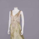 VELVET BEADED EVENING DRESS, c. 1930