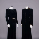 TWO BLACK VELVET EVENING GOWNS, USA, LATE 1930s