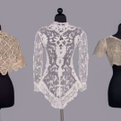 CROCHET CAPELET, LACE  JACKET &amp; BEADED EMPIRE BODICE, c. 1900