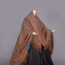 WOOL &amp; COTTON WOVEN PAISLEY SHAWL, 1860s