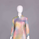 MALCOLM STARR SEQUIN ENCRUSTED EVENING DRESS, USA, c. 1970