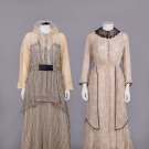 TWO PRINTED COTTON DAY DRESSES, c. 1917