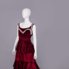 HAND EMBROIDERED SILK VELVET EVENING GOWN, c. 1934