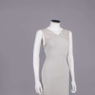 DOVE GREY NOVELTY WEAVE EVENING DRESS, LATE 1930s