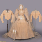 SILK WEDDING ENSEMBLE, USA, ORIGINALLY 1866