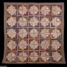 LOG CABIN STYLE COTTON PIECED QUILT, C. 1860
