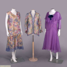TWO SILK CHIFFON EVENING OR AFTERNOON DRESSES, 1930s