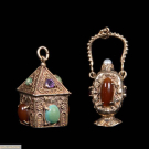 TWO 14K GOLD AMULET FOBS, LATE 20TH C