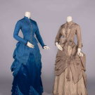 TWO SILK AFTERNOON DRESSES, 1880s