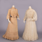 TWO SILK OR GAUZE AFTERNOON GOWNS, c. 1905