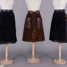 THREE GUCCI SUEDE &amp; LEATHER SKIRTS, ITALY, 1970s