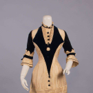PATTERNED SILK &amp; VELVET VISITING DRESS, NEW YORK, c. 1879