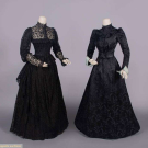 TWO SILK AFTERNOON DRESSES, LONDON, EARLY 1890s