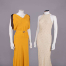 TWO HAMMERED SILK CREPE EVENING GOWNS, 1935-1939