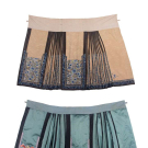 TWO EMBROIDERED MANDARIN PAIRED SKIRTS, CHINA, c. 1875