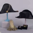 TWO BICORNE HATS &amp; SINGLE EPAULET, BOSTON &amp; LONDON, 1860s