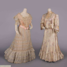 TWO COTTON &amp; SILK AFTERNOON OR EVENING GOWNS, 1900-1905