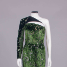 GEOFFREY BEENE DEVORE VELVET EVENING GOWN, USA, c. 1990