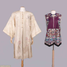 EXCEPTIONAL EMBROIDERED ROBE FOR WESTERN MARKET &amp; KESI WOVEN VEST, 20TH C