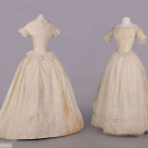 TWO SILK OR COTTON WEDDING GOWNS, 1848-1850