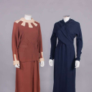 TWO SILK CREPE DAY OR DINNER DRESSES, 1933-1935