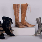 THREE PAIRS OF INTERESTING LADIES BOOTS, USA, 1890-1900
