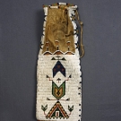 CAYUSE BEADED TOBACCO BAG, 19th C