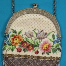 FLORAL BEADED BAG, 1890-1900