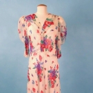 FLORAL ON WHITE CHIFFON DRESS, c. 1938